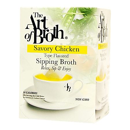 The Art of Broth Chicken Flavored Sipping Broth, Box Of 20 Bags