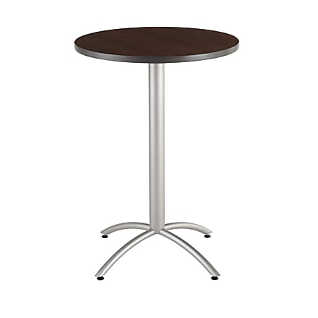 Iceberg CaféWorks Table, 42"H x 30"W x 30"D, Walnut/Silver