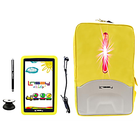 Linsay F7 Tablet, 7" Screen, 2GB Memory, 64GB Storage, Android 13, Kids Yellow LED