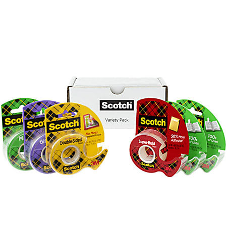 Scotch&reg; Variety Tape Pack, 6 Pack, Assorted Tapes Include Magic&trade; Tape, Double-Sided Tape, Gift-Wrap Tape and Super-Hold Tape