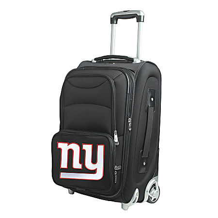 Denco Nylon Expandable Upright Rolling Carry-On Luggage, 21"H x 13"W x 9"D, New York Giants, Black