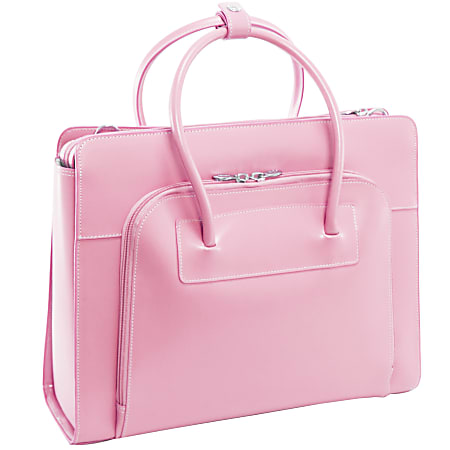 McKlein Lake Forest Italian Leather Briefcase, Pink