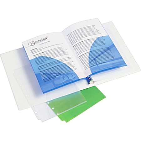 Avery Binder Pockets For 3 Ring Binders Assorted Blue Clear Green Pink  Yellow Pack Of 5 Binder Pockets - Office Depot
