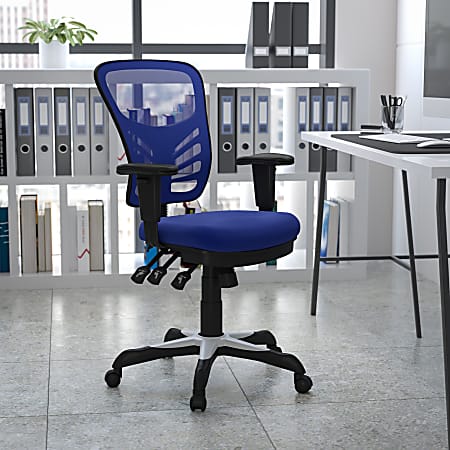 Flash Furniture Ergonomic Mesh Mid-Back Swivel Task Chair, Blue/Black