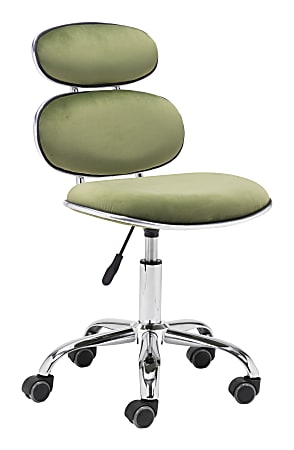 Zuo Modern Iris Fabric Mid-Back Office Chair, Green