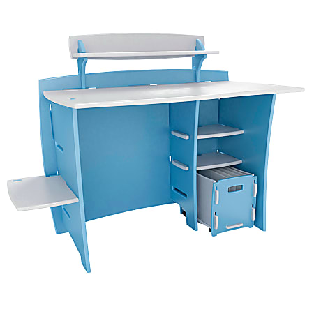 Legare Select™ Wood 43" Kid's Desk System, Blue/White