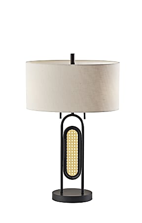 Adesso® Levy Table Lamp, 26-1/2"H, Cream/Black