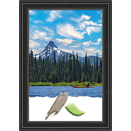 Amanti Art Picture Frame, 30" x 42", Matted For 24" x 36", Ridge Black