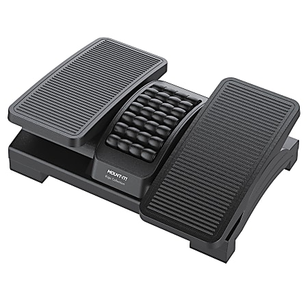 Mount-It! Dual Pedal Ergonomic Footrest, 16-13/16&rdquo; x 6-5/16&rdquo;, Black