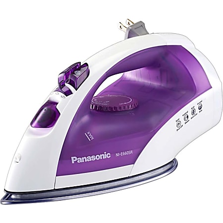 Panasonic® Clothes Iron, White/Purple