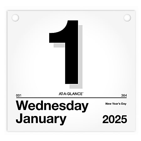 2025 AT-A-GLANCE® ‘Today Is’ Daily Wall Calendar Refill, 8-1/2" x 8", Traditional, January 2025 To December 2025, K450