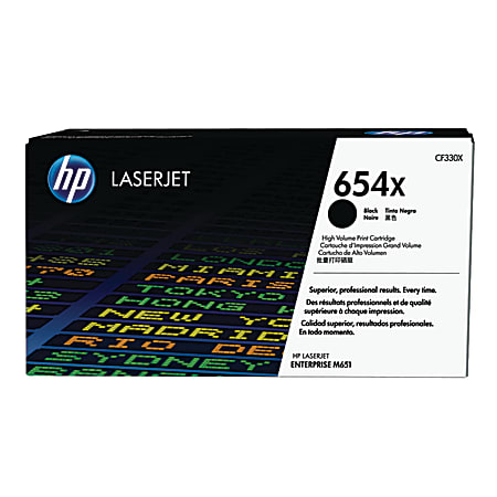 HP 654X High-Yield Black Toner Cartridge, CF330X