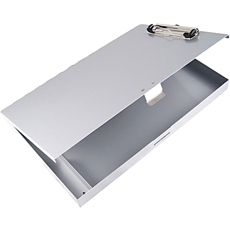 Saunders Tuff Writer Recycled Aluminum Clipboard - 1" Clip Capacity - Side Opening - 12" - Low Profile - Aluminum - Silver - 1 Each