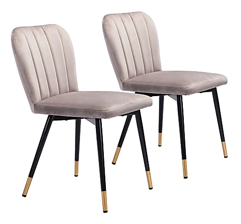 Zuo Modern Manchester Dining Chairs, Gray/Black, Set Of 2 Chairs