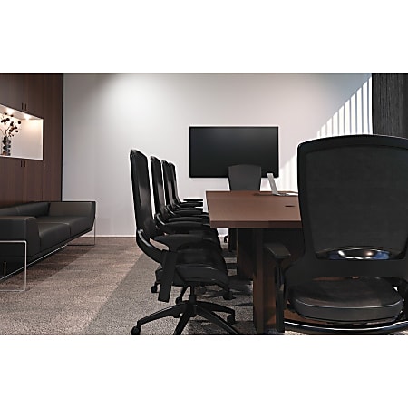 Lorell Prominence 2.0 Modular Table Base with Door - Mahogany Base - 28