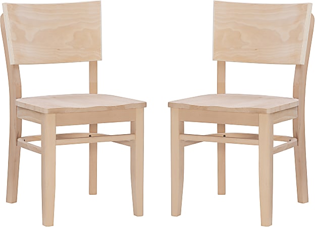 Linon Hinmon Side Chairs, Unfinished, Set Of 2 Chairs