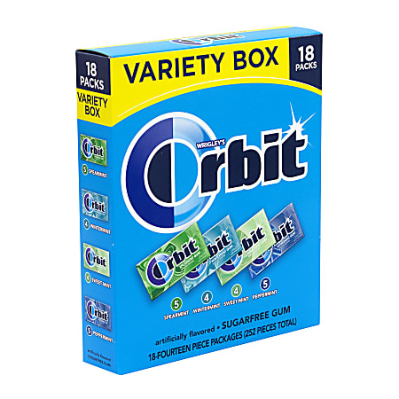 Orbit® Sugar-Free Mint Gum, Box Of 18