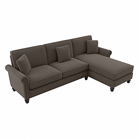 Bush® Furniture Coventry 102"W Sectional Couch With Reversible Chaise Lounge, Chocolate Brown, Standard Delivery