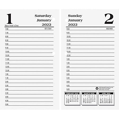 House of Doolittle No.17-Base Economy Calendar Refills - Julian Dates - Daily - 1 Year - January 2022 till December 2022 - 7:00 AM to 5:00 PM - Half-hourly