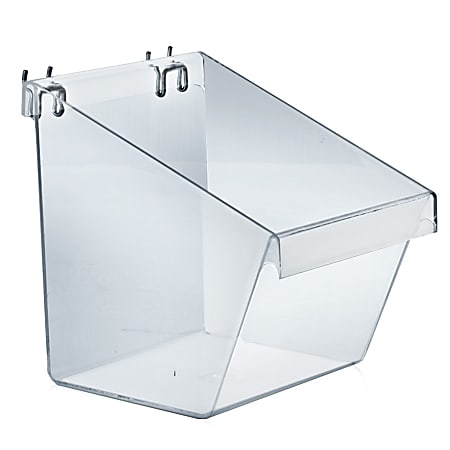 Azar Displays Plastic-Molded Buckets, 8"L x 9"W x 9"H, Clear, Pack Of 4 Buckets