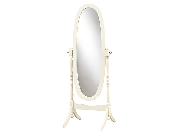 Monarch Specialties Sara Oval Mirror, 59"H x 23"W x 20"D, White