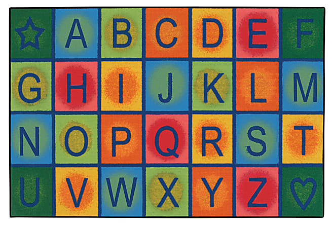 Carpets for Kids® KID$Value Rugs™ Simple Alphabet Blocks Rug, 3' x 4 1/2' , Multicolor