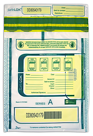 Control Group Tamper Evident Deposit Bags 9 x 12 Clear Pack Of 100 Office Depot