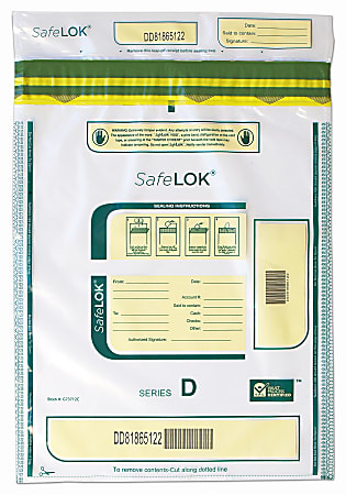 Control Group Tamper-Evident Deposit Bags, 12" x 16", Clear, Pack Of 100