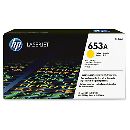 HP 653A Yellow Toner Cartridge, CF322A