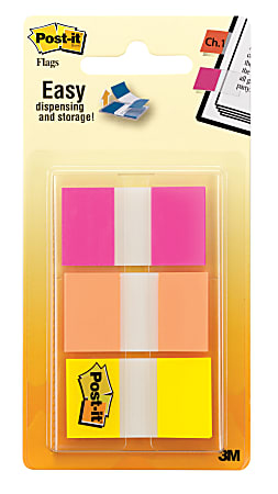 Post-it® Flags, 1", Assorted Colors, 20 Flags Per Pad, Pack Of 3 Pads