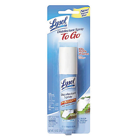 Lysol® Disinfectant Spray To Go, Crisp Linen Scent, 1 Oz Bottle