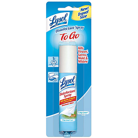 Lysol Disinfectant Spray To Go Crisp Linen Scent 1 Oz Bottle