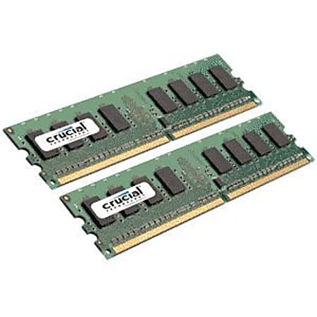 Crucial 4GB DDR2 SDRAM Memory Module - 4GB (2 x 2GB) - 1066MHz DDR2-1066/PC2-8500 - Non-ECC - DDR2 SDRAM - 240-pin DIMM