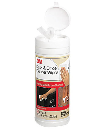 3M™ Disinfecting Desk And Office Wipes, Fresh Scent, Pack Of 25