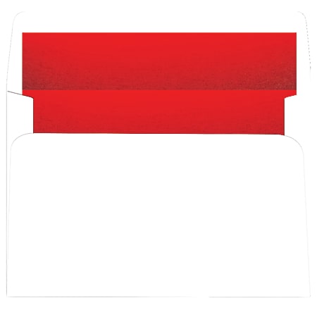 Great Papers!® Holiday Envelopes, A9, Gummed Seal, Red Foil-Lined White, Pack Of 25
