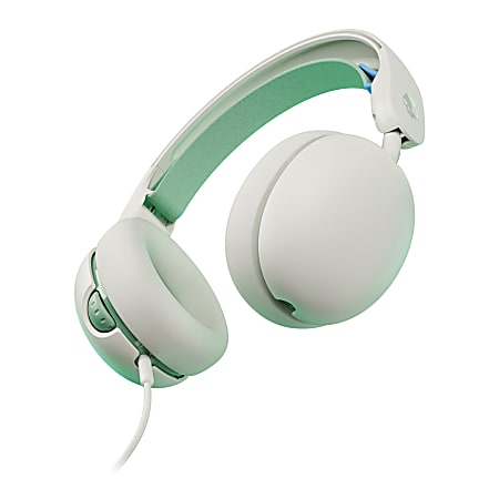 Skullcandy Grom Wired Children's Over-Ear Headphones With Microphone, Bone Seafoam, SKDS6KAYR952