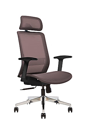 Sinfonia Sing Ergonomic Mesh High-Back Task Chair, Adjustable Height Arms, Headrest, Copper/Black
