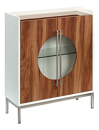 Sauder® Vista Key 31"W Shadowbox Display Storage Cabinet, Pearl Oak/Blaze Acacia