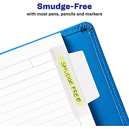 Avery Ultra Tabs Repositionable Margin Tabs - 24 Tab(s) - 6 Tab(s)/Set - Clear Film, White Paper Tab(s) - 4