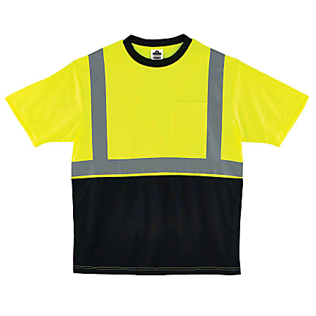 Ergodyne GloWear 8289BK Type-R Class 2 T-Shirt, X-Large, Black/Lime