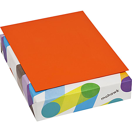 BriteHue Inkjet/Laser Print Copy And Multi-Use Paper, Letter Size (8 1/2" x 11"), 24 Lb, Smooth, Vellum, Orange, Ream Of 500 Sheets