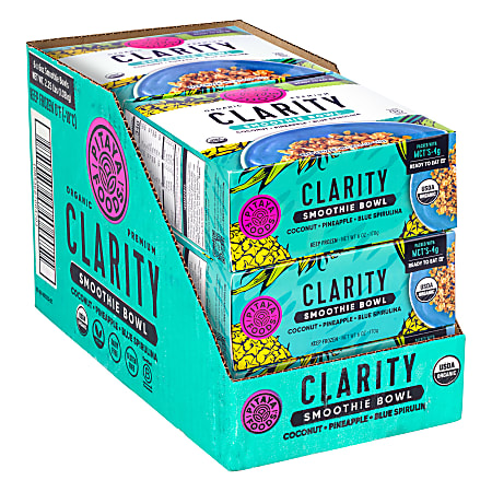 Pitaya Foods Organic Smoothie Bowls, Clarity, 6 Oz, Carton Of 6 Bowls