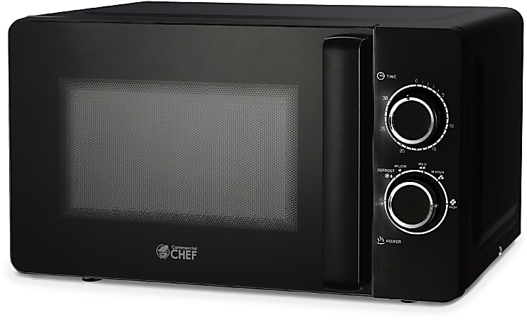 Commercial Chef 0.7 Cu. Ft. Small Countertop Microwave With Mechanical  Control Black - Office Depot