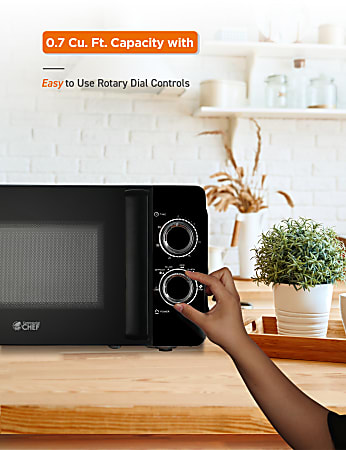 COMMERCIAL CHEF 0.7 Cubic Foot Microwave with 10 Power Levels, Small  Microwave with Pull Handle, 700W Countertop Microwave Up to 99 Minute Timer  and