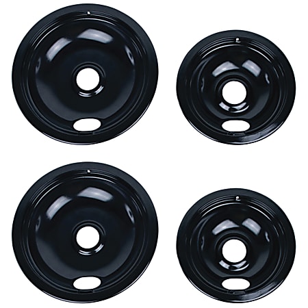Certified Appliance Accessories Style A Replacement Drip Bowls For Whirlpool, Kenmore And Maytag Ranges, Black, Set Of 4 Bowls