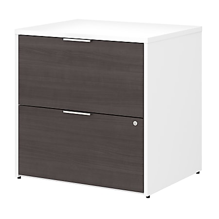 Bush Business Furniture Jamestown 29-2/3"W Lateral 2-Drawer File Cabinet, Storm Gray/White, Standard Delivery