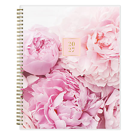 2027 Blue Sky Peony Weekly/Monthly Planning Calendar, 8.5x11, 0%, Clear PET, Jan–Dec, RY27