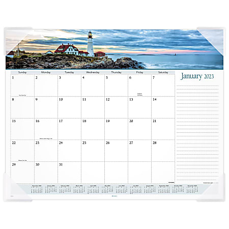 AT-A-GLANCE 2023 RY Landscape Panoramic Monthly Desk Pad, Large, 21 3/4" x 17"