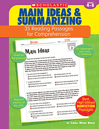 Scholastic Comprehension — Main Idea — Grades 4-8