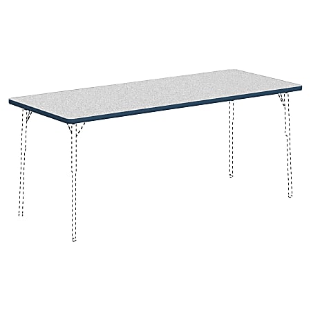 Lorell® Classroom Rectangular Activity Table Top, 72"W x 30"D, Gray Nebula/Navy